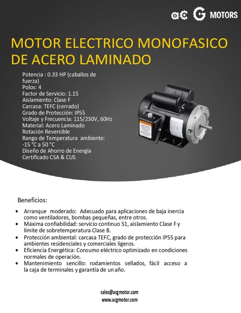 thumbnail of 0.33HP-1800RPM-1F-Nema-TEFC