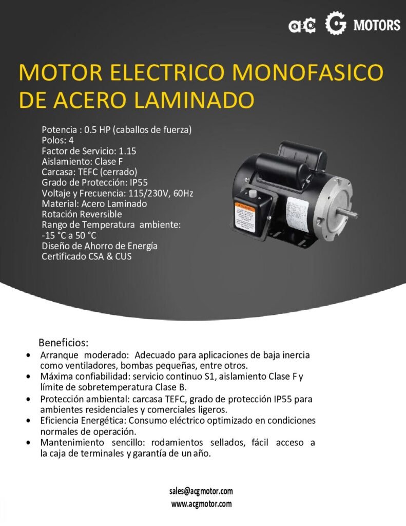 thumbnail of 0.5HP-1800RPM-1F-Nema-TEFC